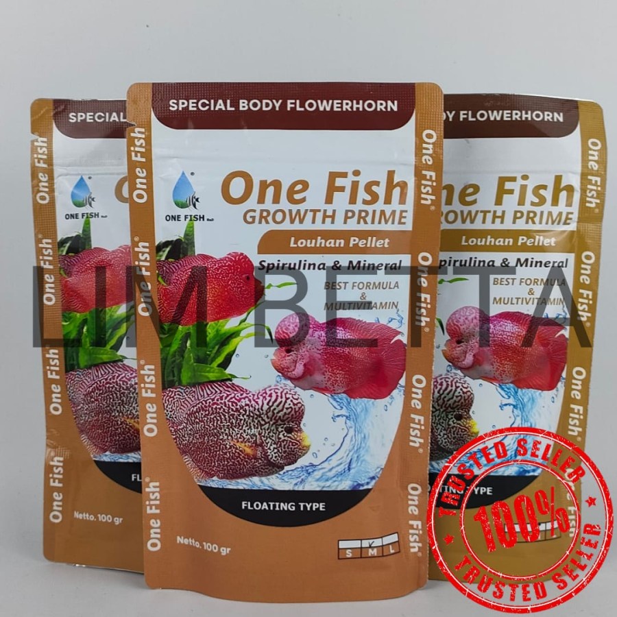 ONE FISH GROWTH PRIME LOUHAN 100 GRAM MEDIUM / MAKANAN LOUHAN