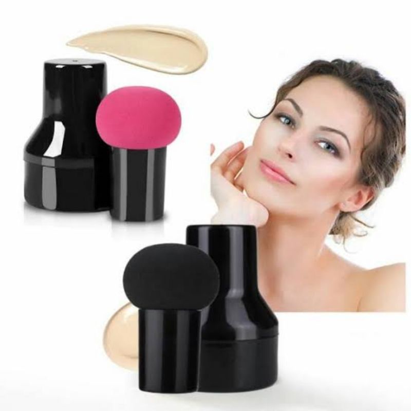 Spons Make Up Jamur Beauty Blender Bulat Gagang Makeup Tools Mushroom Blend Sponge Handle Murah Import