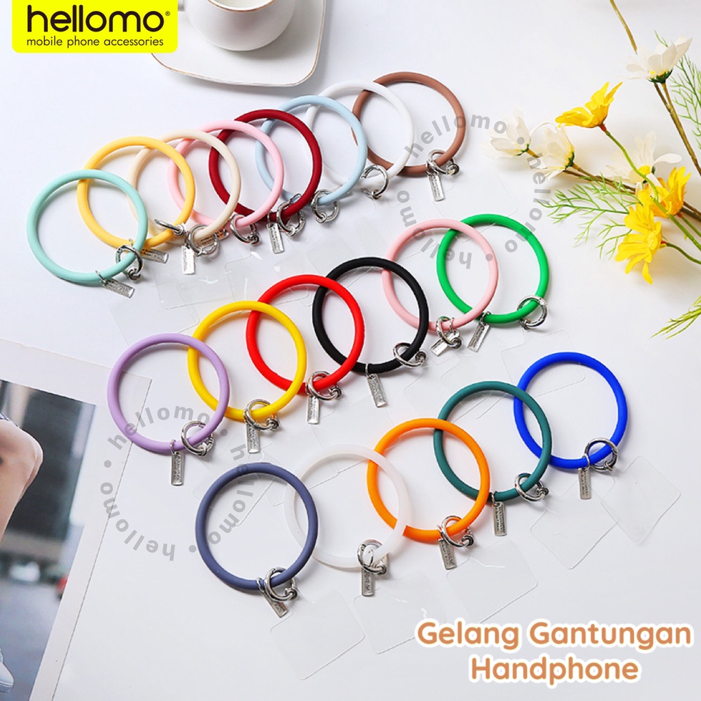 Gantungan Tangan Handphone Silicone Gelang Hp Silikon Holder Bulat Phone Strap Gantung