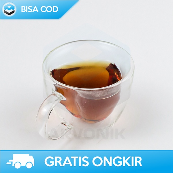 CANGKIR KOPI DOUBLE WALL GELAS BELING ANTI PANAS 150ML TRANSPARAN