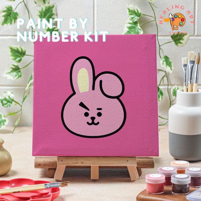 

Paint By Number Lukisan Bts Bt21 Face Versi 3 Canvas 20X20 Cm