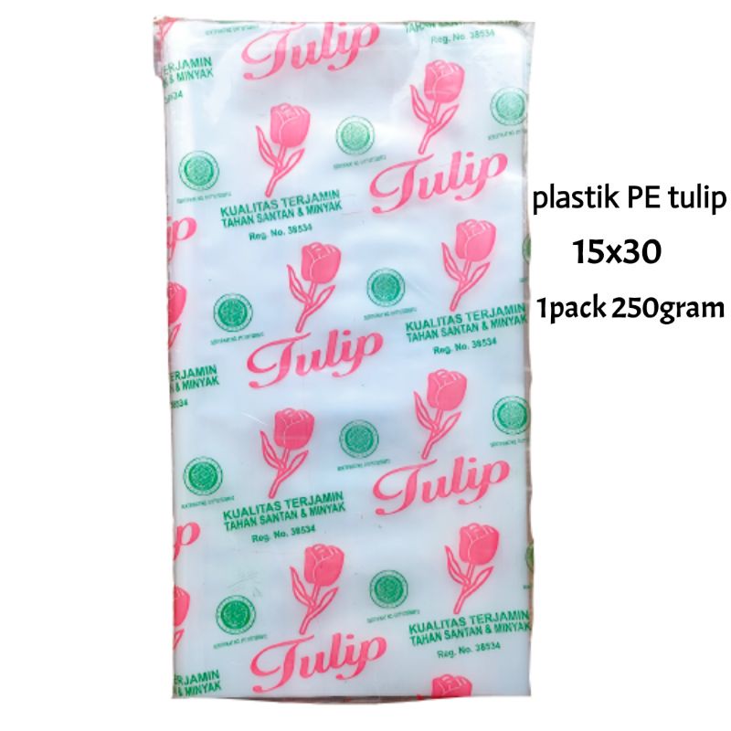 Plastik PE tulip 15x30 1pack 250gram