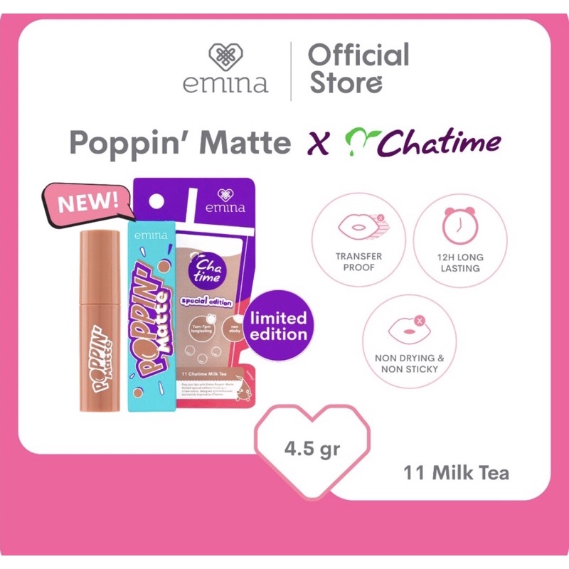 Emina Poppin Matte X Chatime