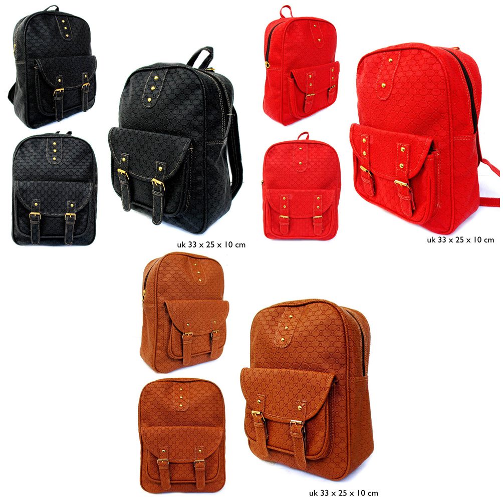 tas wanita ransel kulit Emboss Fashion full set
