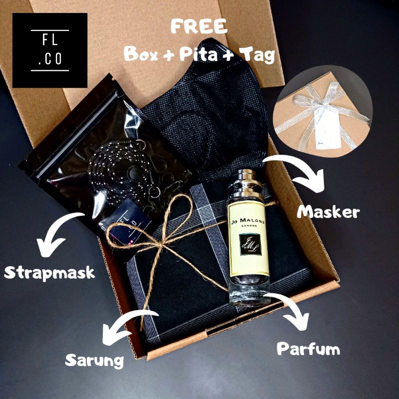 

[COD] Hampers Wisuda / Gift Box Cowok / Kado ulang tahun / Gift Anniversary / Gift Set / Parcel / Sovenir / Sarung / Strapmask / Masker / Parfum Jo Malon / Parfum Black Opium / Hadiah lainnya