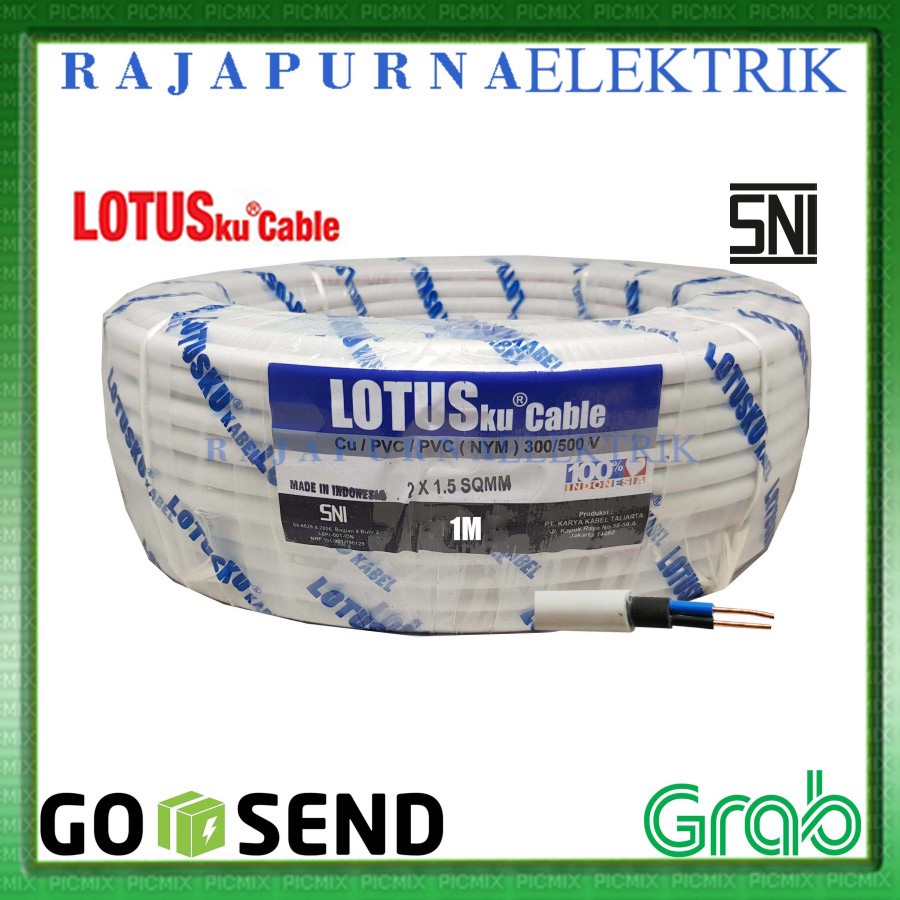 Kabel Listrik LOTUSku 2x1,5 2x1.5 mm NYM - Harga Per Meter (meteran)