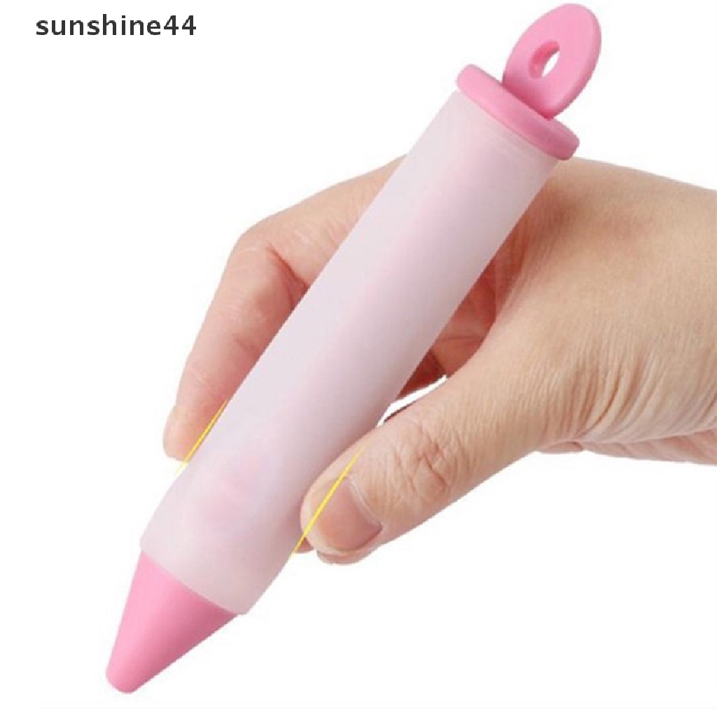 Sunshine 1Pc Pen Icing Piping 4 Kepala Bahan Silikon Untuk Dekorasi Kue