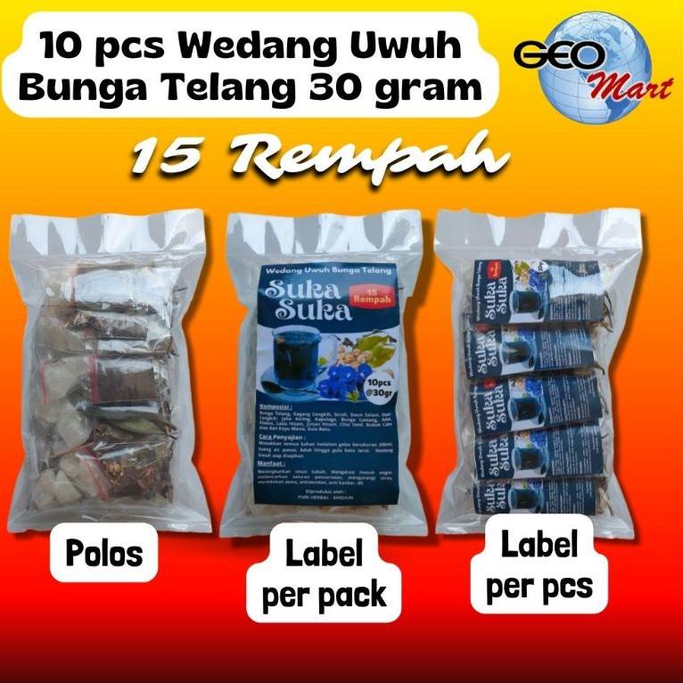 

ま 10 pcs Wedang Uwuh Bunga Telang 30 gram / Wedang Telang 15 Rempah ろ