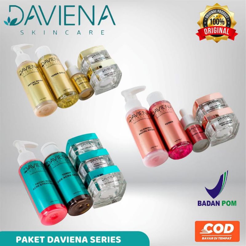 DAVIENA SKINCARE PAKET SERIES GOLD GLOWING ACNE