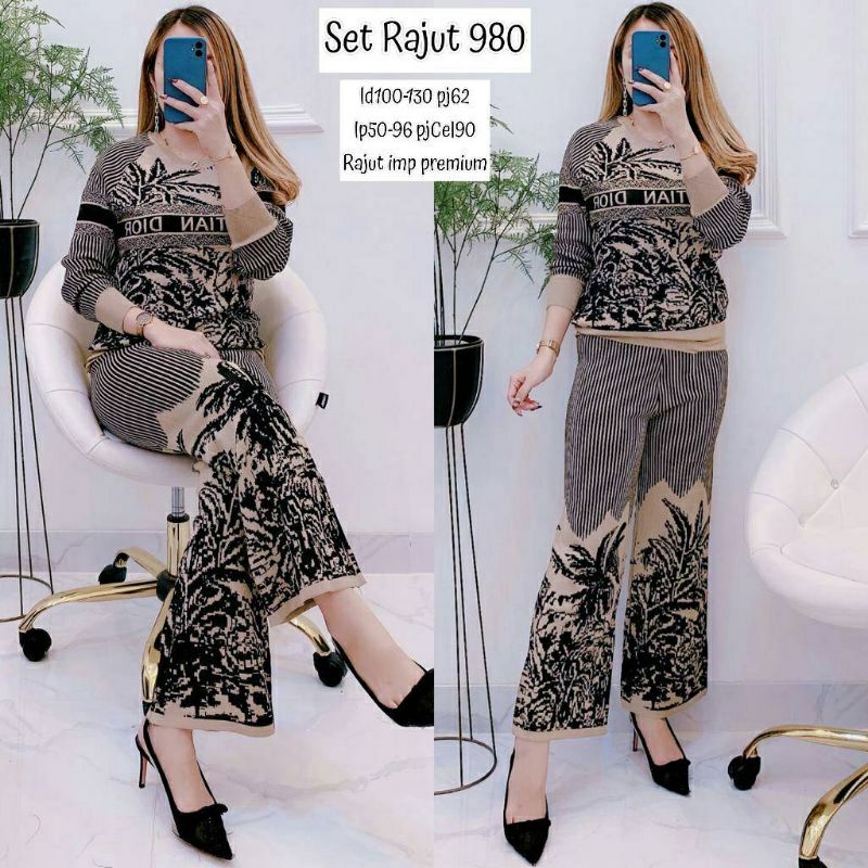 SETELAN KULOT RAJUT CDIOR POHON IMPORT