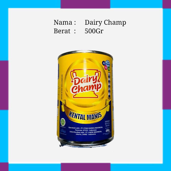 

Susu Kaleng Kental Manis Dairy Champ 500gr | Bekasi