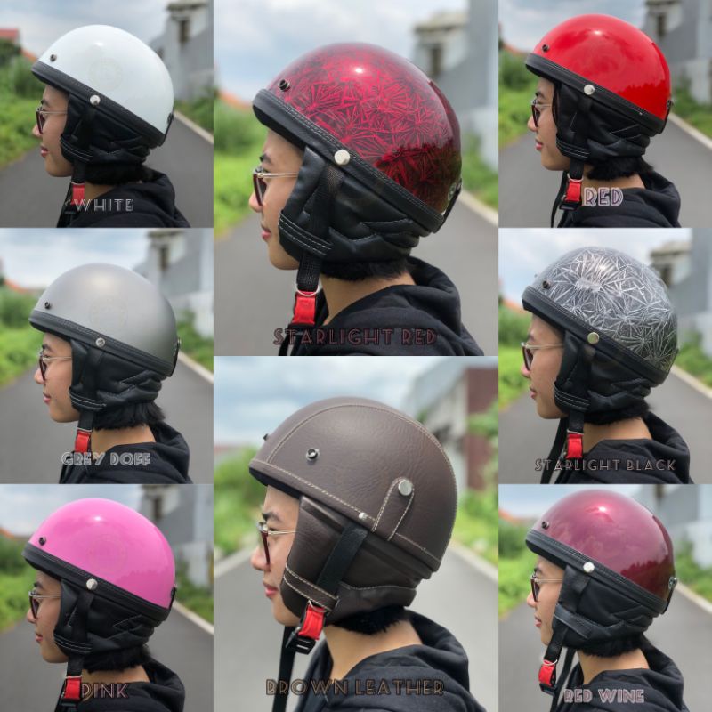 HELM CHIPS RETRO KLASIK DEWASA WANITA/PRIA(HARGA UNTUK HELM SAJA)