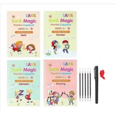 

Sank Book Magic 4 BUKU PENA /SET MAGIC PRACTICE BOOK / SANK MAGIC BOOK / Belajar Alfabet Membaca Lukisan Aritmatika Matematika Anak Tulisan Tangan Praktek