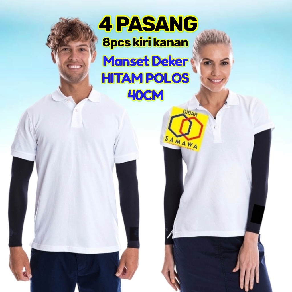 4 Pasang Deker Tangan Hitam Tebal Manset Tangan Panjang 40cm Outdoor Activity Handsock polos / Manset polos lengan panjang / Handsock tanpa lubang jempol