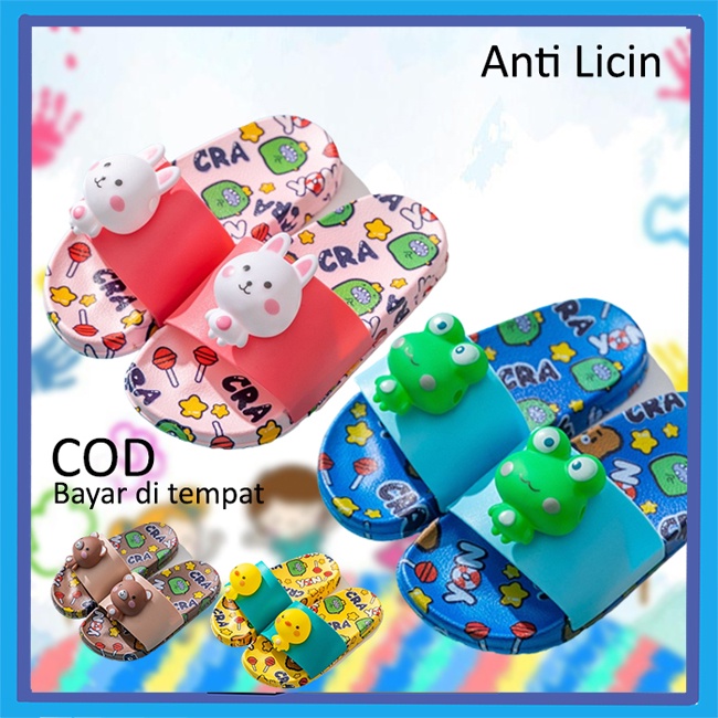 SANDAL ANAK KARAKTER LUCU LEMBUT LUCU IMUT ANTI LICIN UNISEX CEWEK COWOK ANAK PEREMPUAN LAKI LAKI VA374