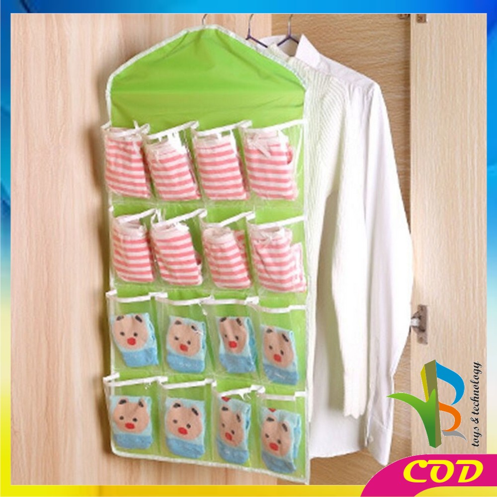 RB-C134 Pouch Gantung 16 Saku Dinding Storage Bag Organizer Wall Pocket Korean Style Hanger Murah