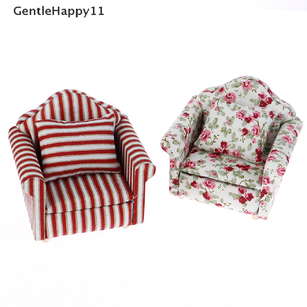 Gentlehappy 1Pc Miniatur Kursi Sofa Skala 1: 12 Untuk Aksesoris Ruang Tamu Rumah Boneka