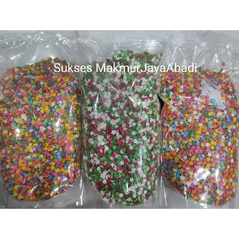 

Sprinkle kue warna warni/Confetti hiasan kue warna warni aneka bentuk. Kualitas TOP!