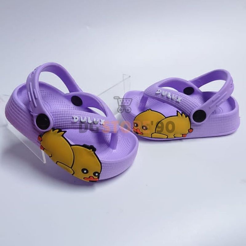 Sandal Anak japit Tali Belakang Karakter Bebek20-25