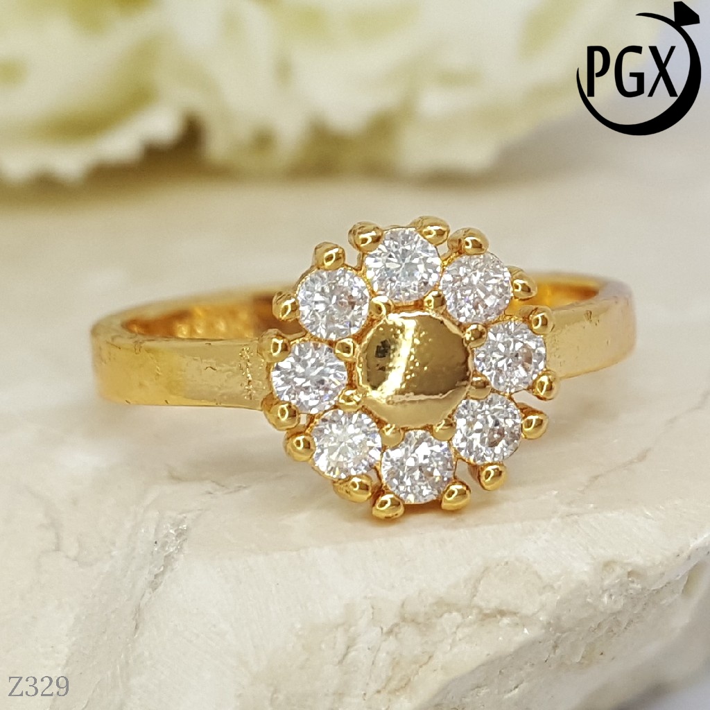 PGX Cincin Xuping Wanita Aksesoris Fashion Perhiasan Lapis Emas Premium - Z329