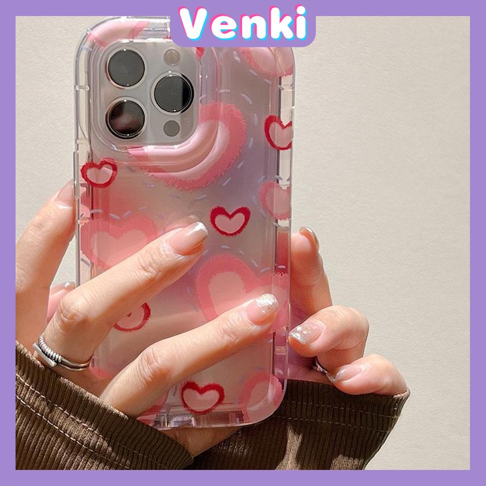 Case For iPhone 14 Pro Max TPU Soft Jelly Airbag Case Clear Pink Cute Hearts Case Camera Protection Shockproof For iPhone 14 13 12 11 Plus Pro Max 7 Plus X XR