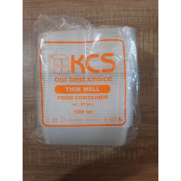 THINWALL UK 500 ML KCS RECTANGLE BENING WADAH MAKANAN