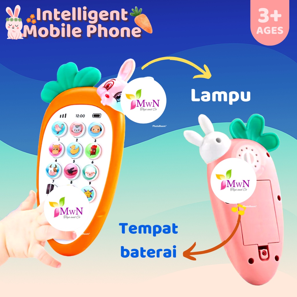 MWN Mainan Edukasi Bayi Intelligent Mobile Phone Rabbit Carrot No.8625A