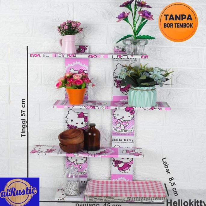 Rak Bunga 1 SET 4 tingkat - Rak Karakter - Rak Kosmetik - Rak Gantung