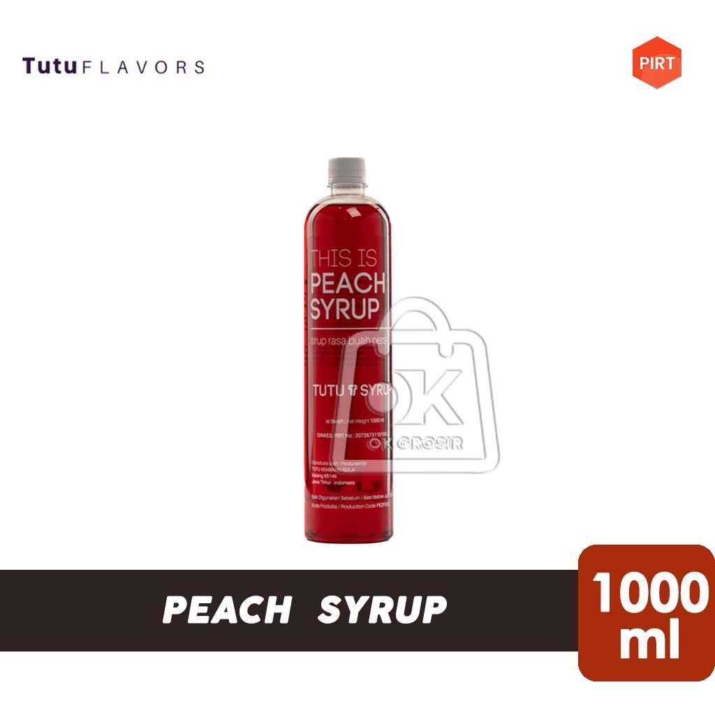 

Tutu Peach Syrup / SIrup Buah Persik (Botol Plastik 1000 ml)