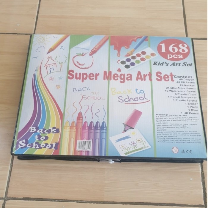 

Painting Set Anak-Anak 168 pc Crayon, Cat Air, Cat Minyak,Pensil Warna