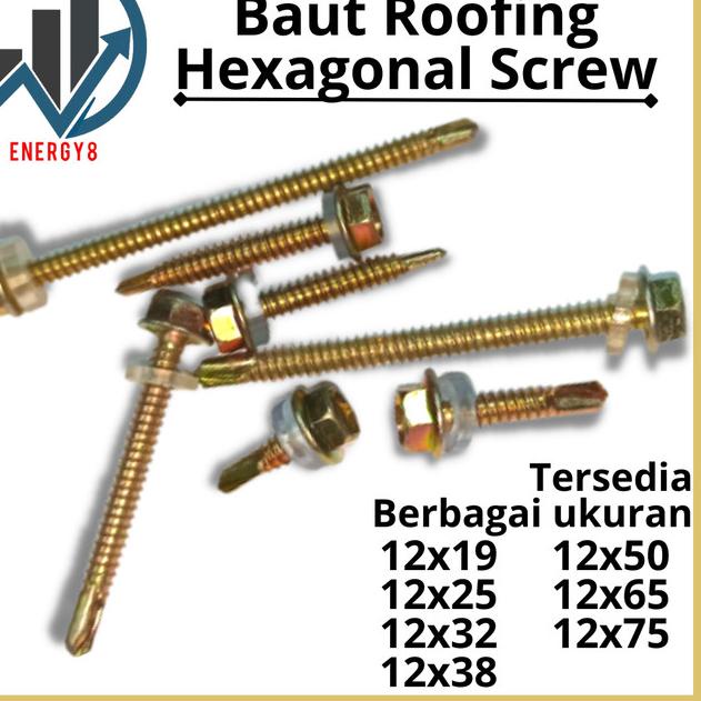 BAUT ROOFING 12x50 isi 200 pcs | SEKRUP BAJA RINGAN | BAUT RUMPING
