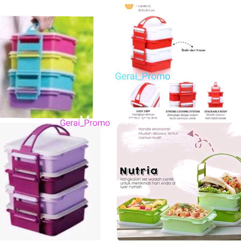Rantang Susun /Wadah Bekal Plastik 1 set 4 susun 2 variasi warna,Rantang plastik Food Grade Premium