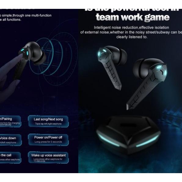 P36 TWS Headset Earphone Wireless Bluetooth 5.0 Gaming Mode Low Delay