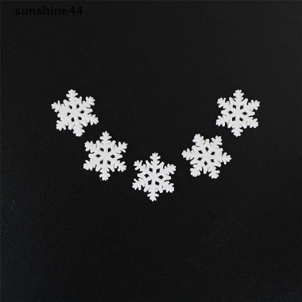 Sunshine 10pcs Miniatur Snowflake Natal Bahan Resin Untuk Dekorasi Taman