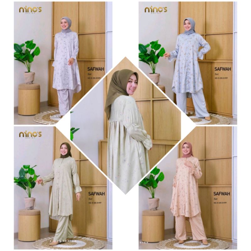 SETELAN TUNIK DAN CELANA SAFWAH TERBARU NINOS BY NINOS DESIGN 0197 ORIGINAL