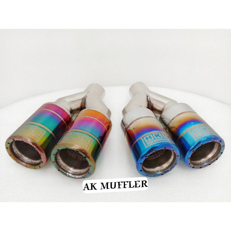 KNALPOT MOBIL HKS 2 CABANG BASS ADEM