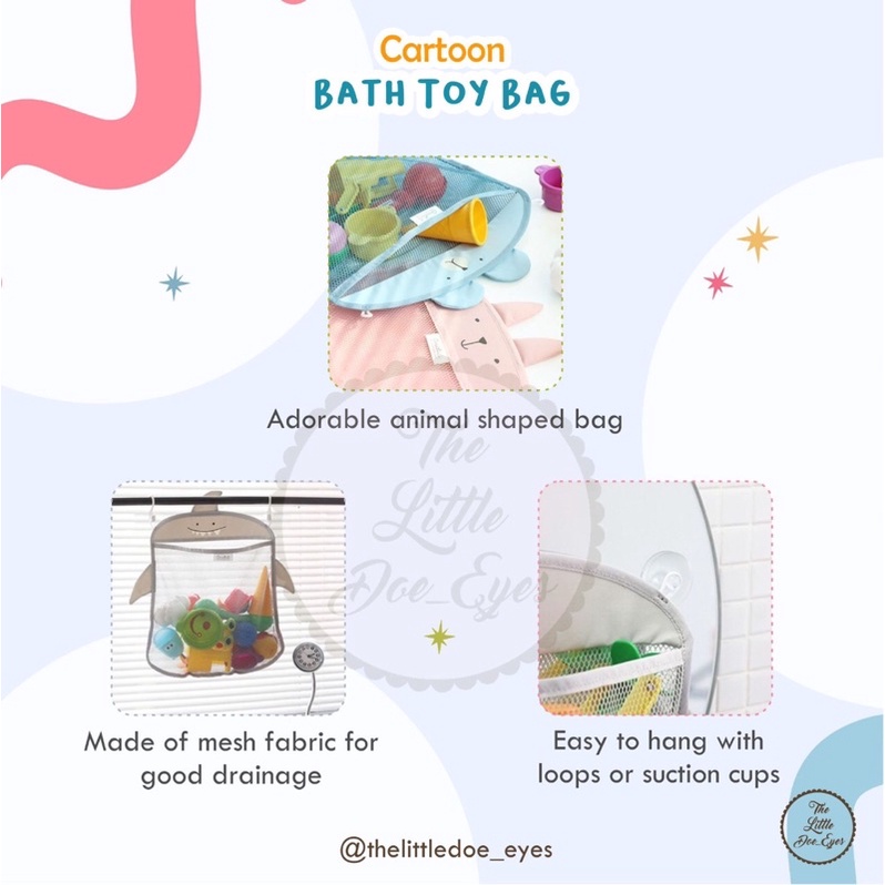 Cartoon Bath Toy Bag Storage Tempat Mainan / Peralatan Mandi