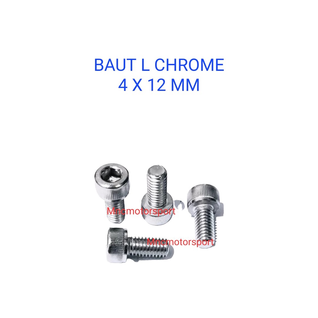 BAUT L 4 X 12 CHROME BAUT TUTUP MINYAK REM ATAS