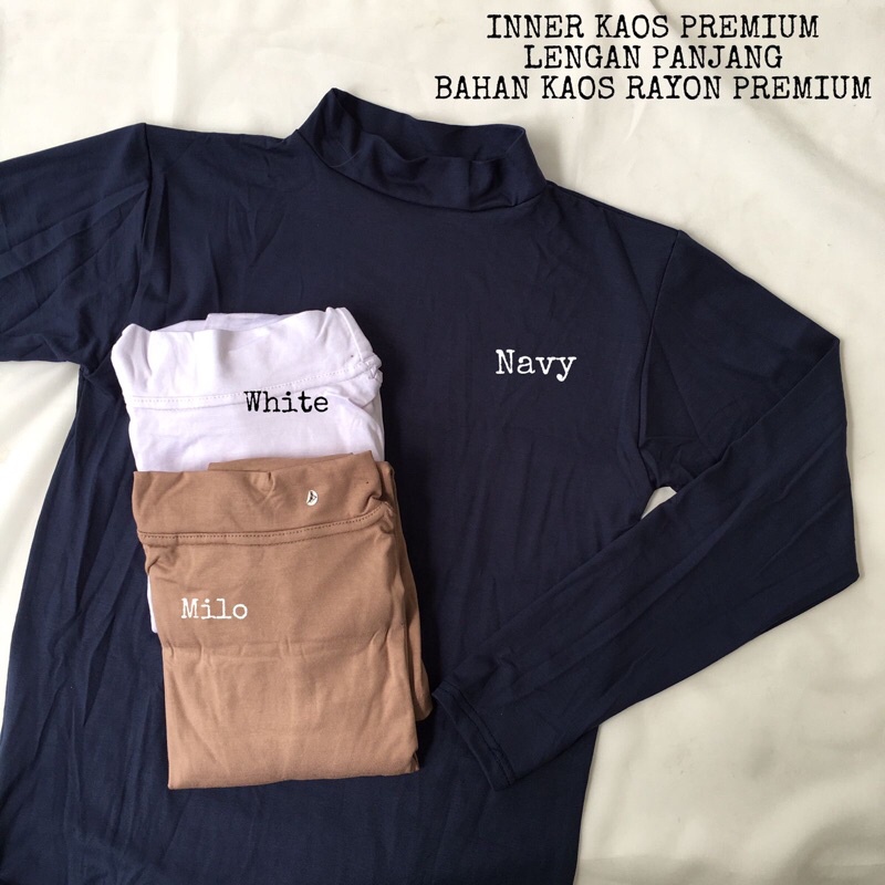 Manset Inner Premium Rayon Jumbo Kaos Tebal Turtle Neck