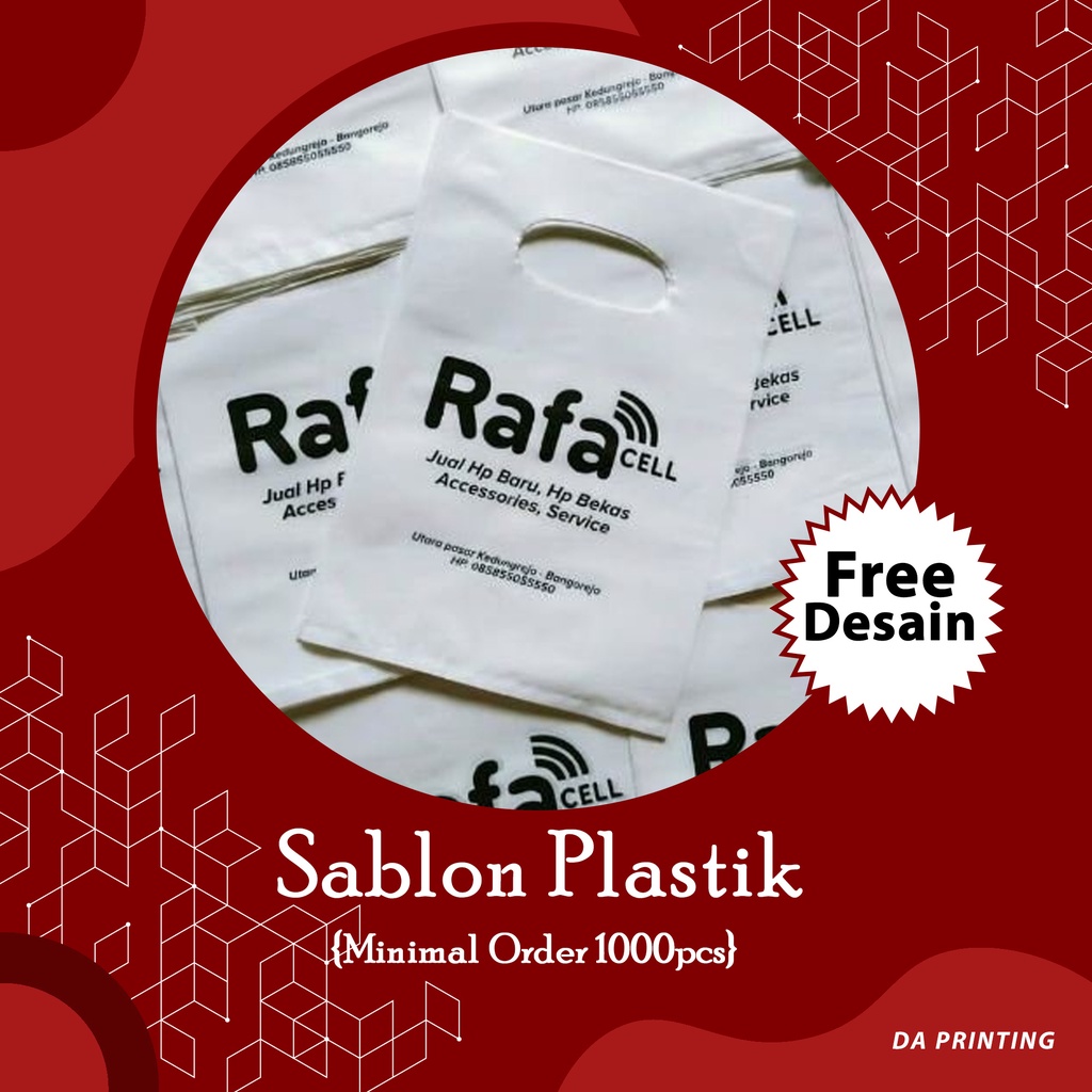 [DA PRINTING] Sablon Plastik Plong Putih 1 Warna/ Sablon Kresek