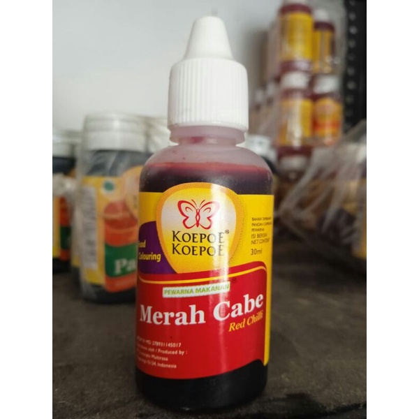 

Pewarna makanan koepoe-koepoe merah cabe 30ml