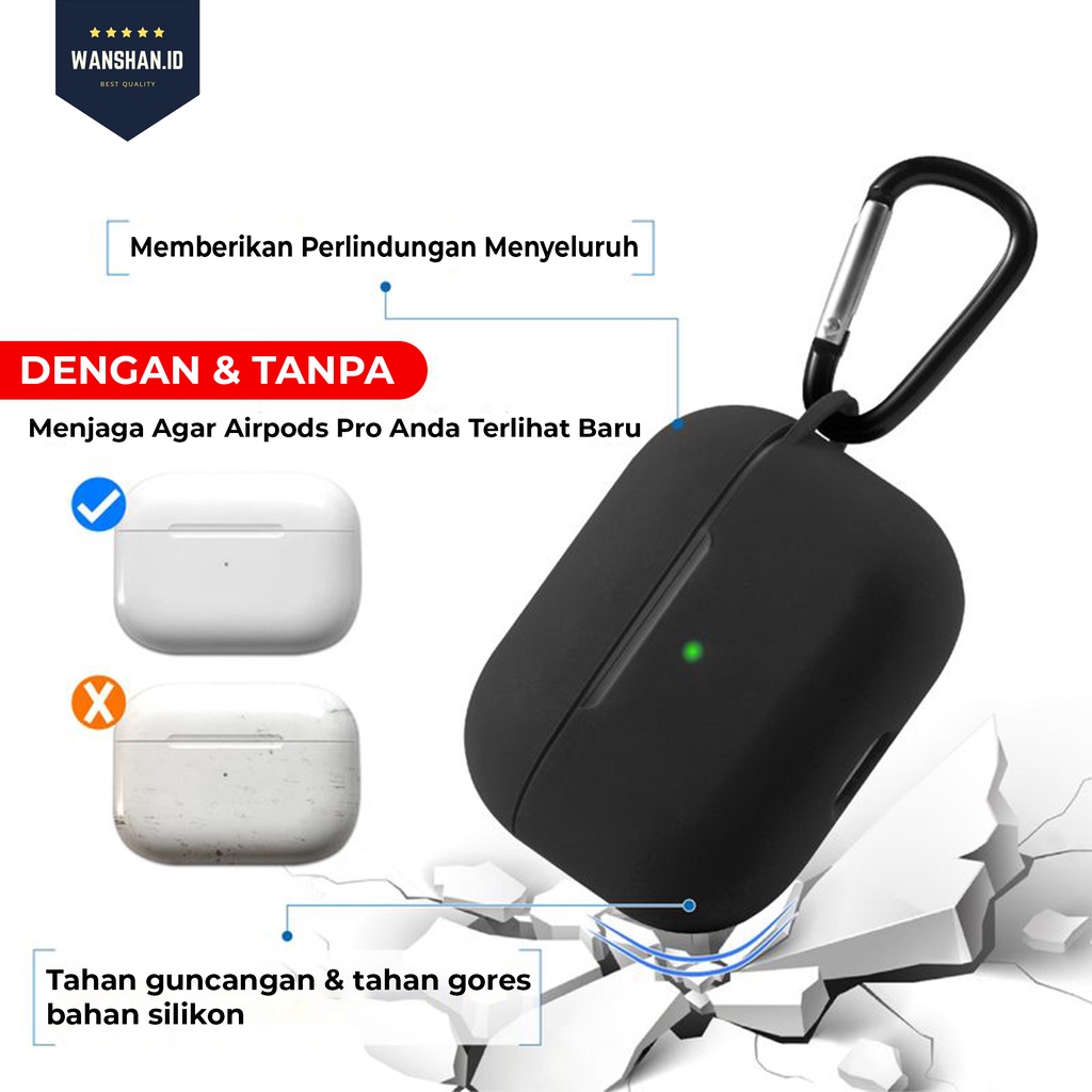 [WS] Premium Silicone Casing/Case Untuk Airpods Pro/I13 Free Hook Protection Case