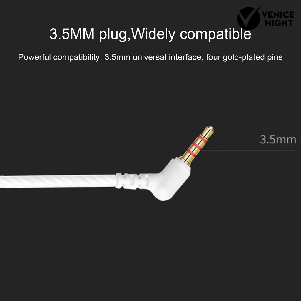 (VNEP) (Berkabel) S32 Universal 3.5mm L berbentuk Plug Earphone untuk Telepon