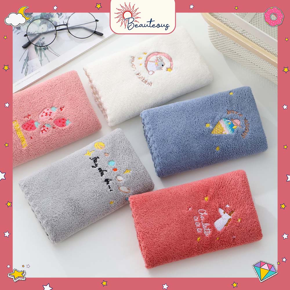 Handuk Bayi Halus Motif Lucu Cotton Fleece Towel Soft Sport Face