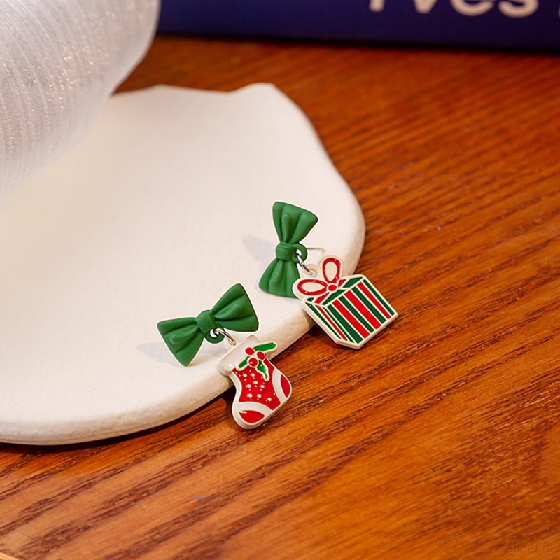 Anting Desain Pohon Natal Snowman