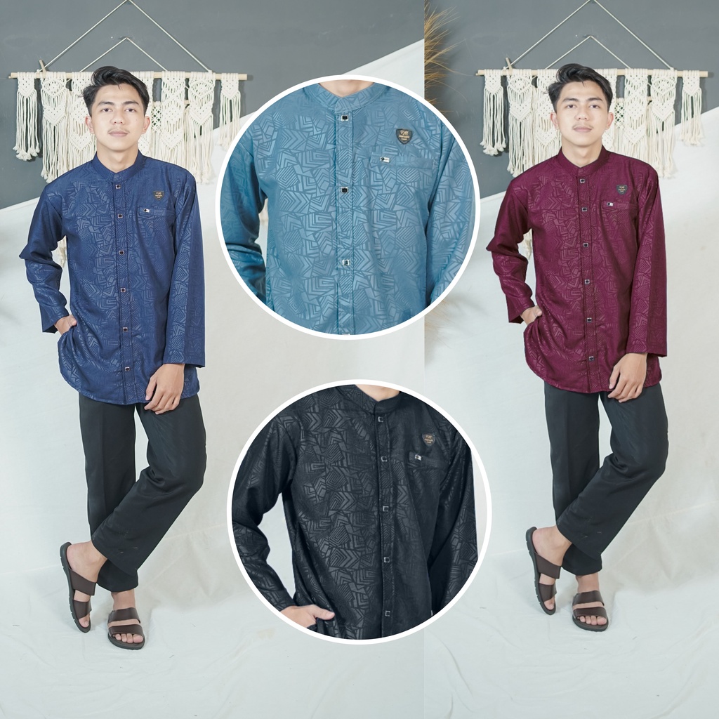 KOKO DEWASA EL-FAJAR / atasan kurta pria dewasa motif embos