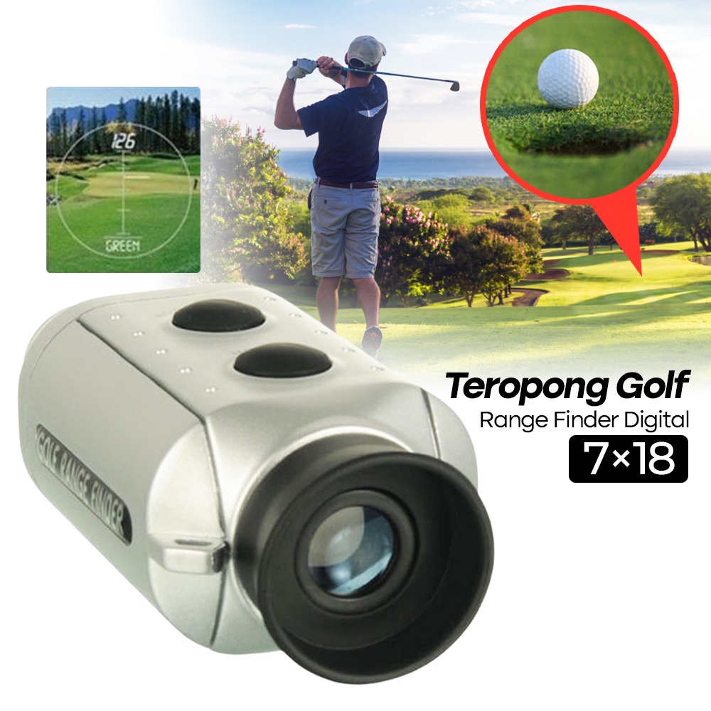 Digital 7x18 Golf Range Finder / OMSE1VSV Teropong Gold - Silver