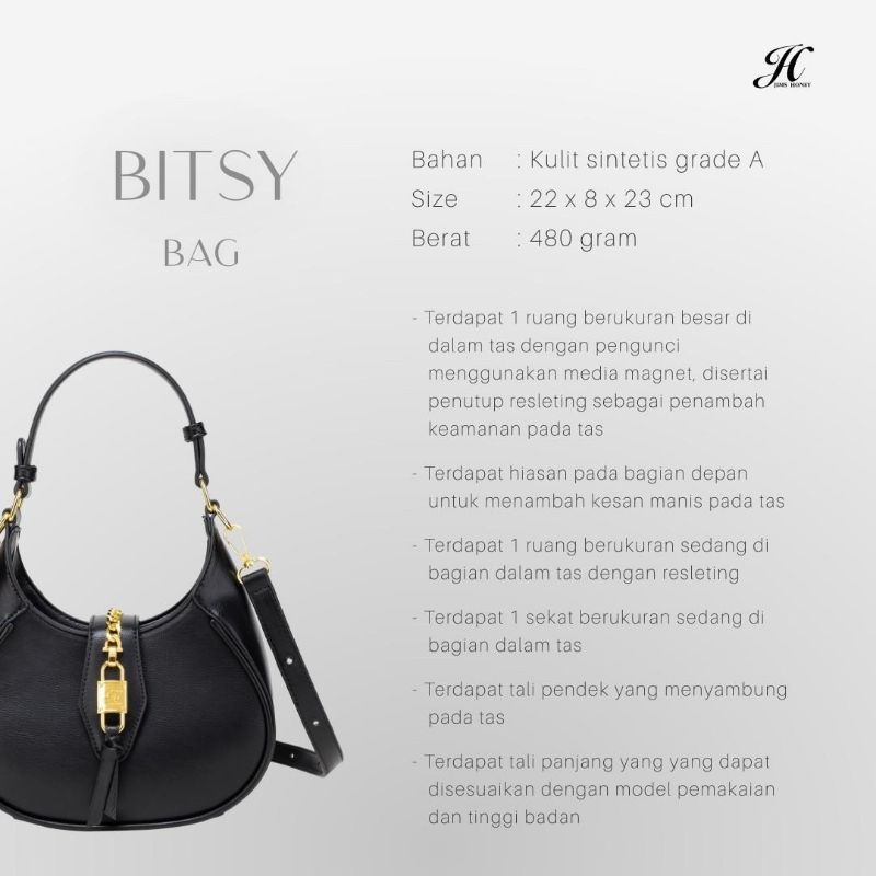 BITSY BAG JIMS HONEY ORI TAS BAHU SELEMPANG WANITA IMPOR FASHION CEWEK KOREA SLING HAND UNIK MURAH