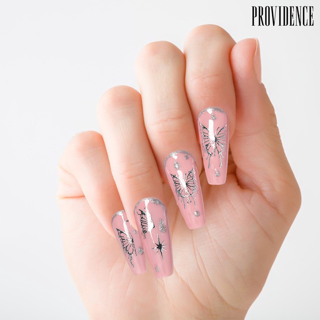 Providence 3Pcs / Set Stiker Kuku Motif Kupu-Kupu 3D Untuk Nail Art / Manicure DIY Butterfly