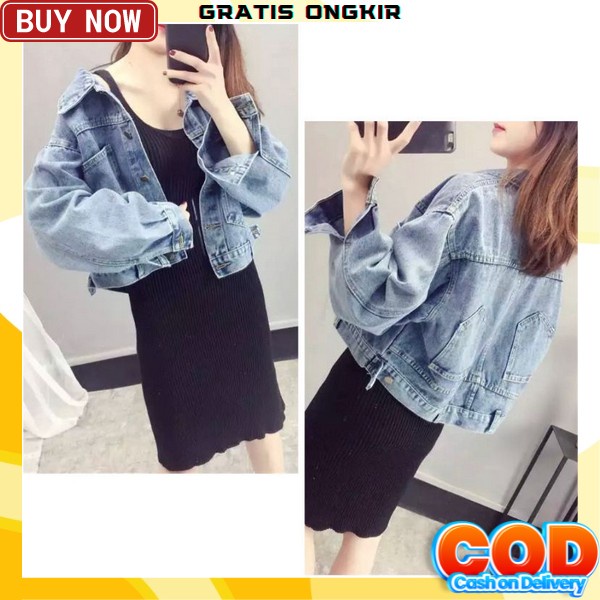 Jaket Jeans Wanita Oversize Jumbo Import Murah Kekinian Jacket Jins Cewek Oversize Alabama  997 - Ja